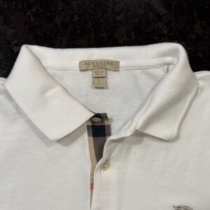 Burberry white Polo Shirt with plaid detail 100% cotton